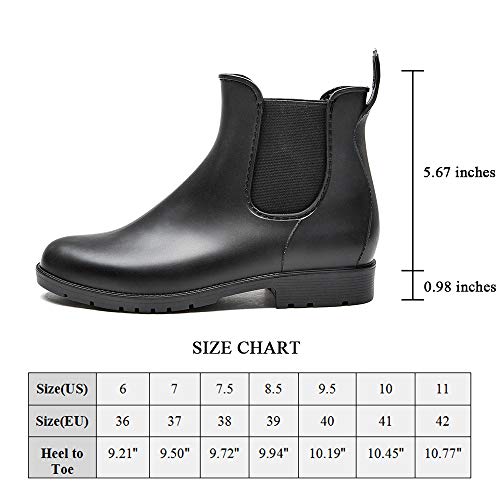 DKSUKO Rain Boots for Women,Waterproof Comfortable Womens Ankle Chelsea Booties 