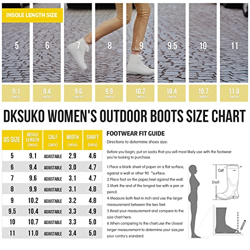DKSUKO Women's Rain Boots Waterproof High Top Rain Shoes with Lace Up  Anti-Slip Garden Shoes – DKSUKO